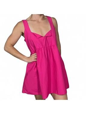 Anthropologie Daily Practice Pink Sleeveless Split Neck Mini Dress